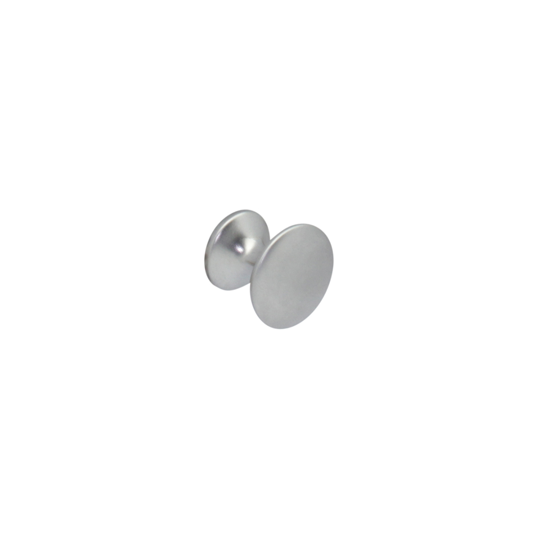 Bouton de meuble en zamac finition chrome mat diamètre 25 mm - Gris / argent, Zamak