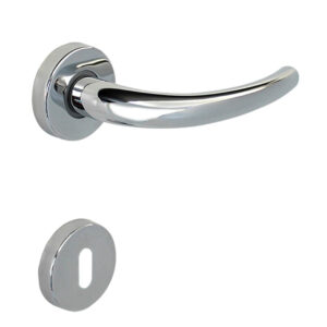 Poignée de porte intérieure (couple) en zamac finition chrome brillant. – Gris / argent, Zamak
