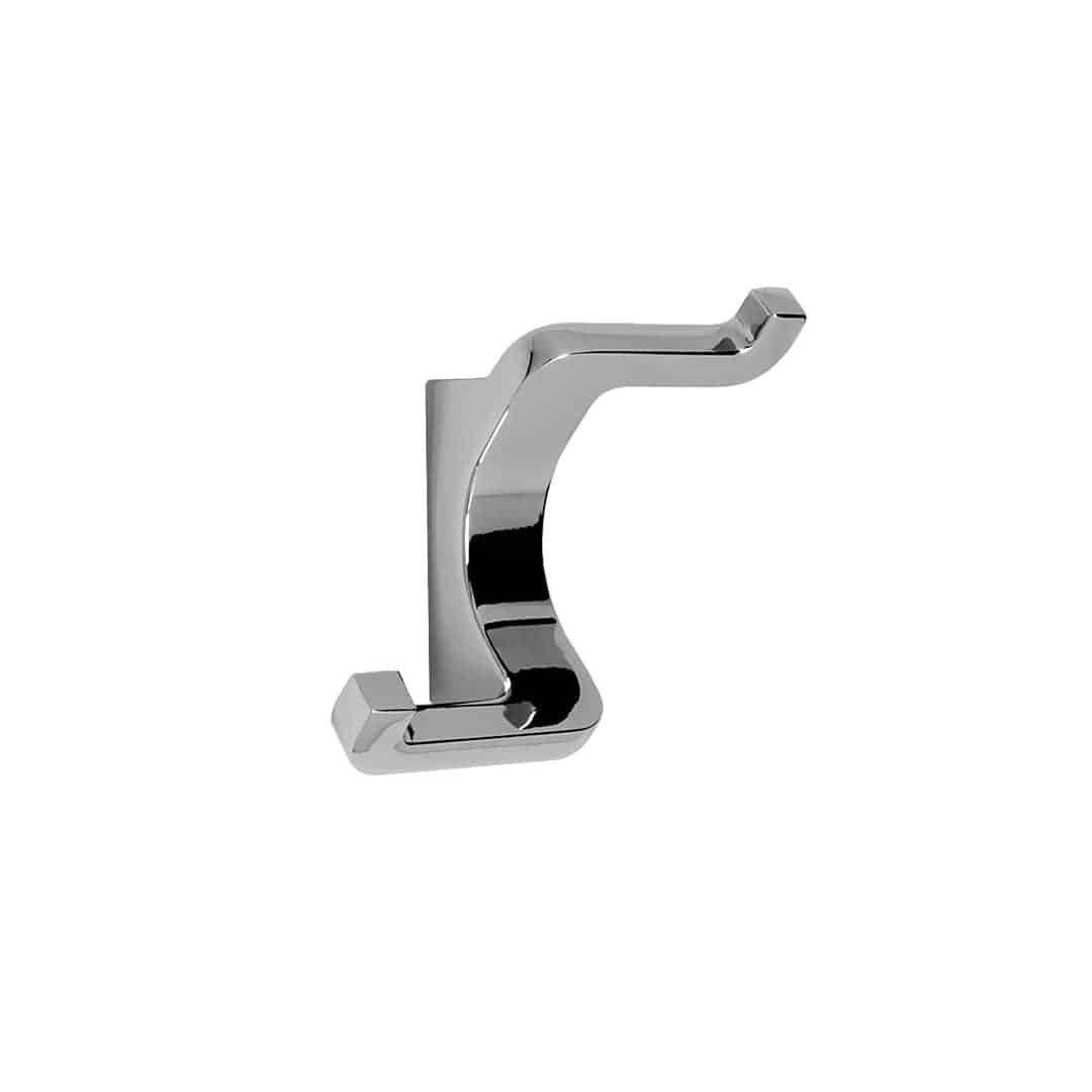 Patère en zamac, finition chrome brillant, fixation a visser, h 95mm - Gris / argent, Zamak