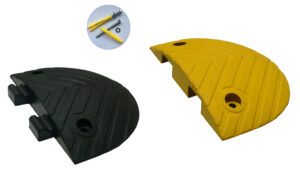 Paires ralentisseurs en caoutchouc embout hauteur 50 mm 1 noir et 1 jaune.