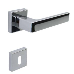Poignée de porte intérieure (couple) en zamac finition chrome brillant – Gris / argent, Zamak