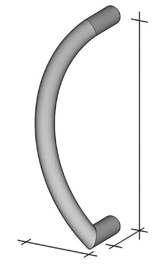 Poignée de tirage Diamètre 32 mm - Entraxe=350 mm - INOX 304 Laqué RAL 9005 Noir Mat - Acier inoxydable – Image 3