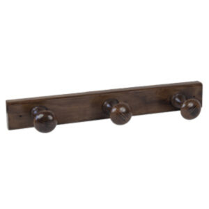 Porte manteau 3 crochets pin laqué noyer lot de 6 piéces – Marron, Bois