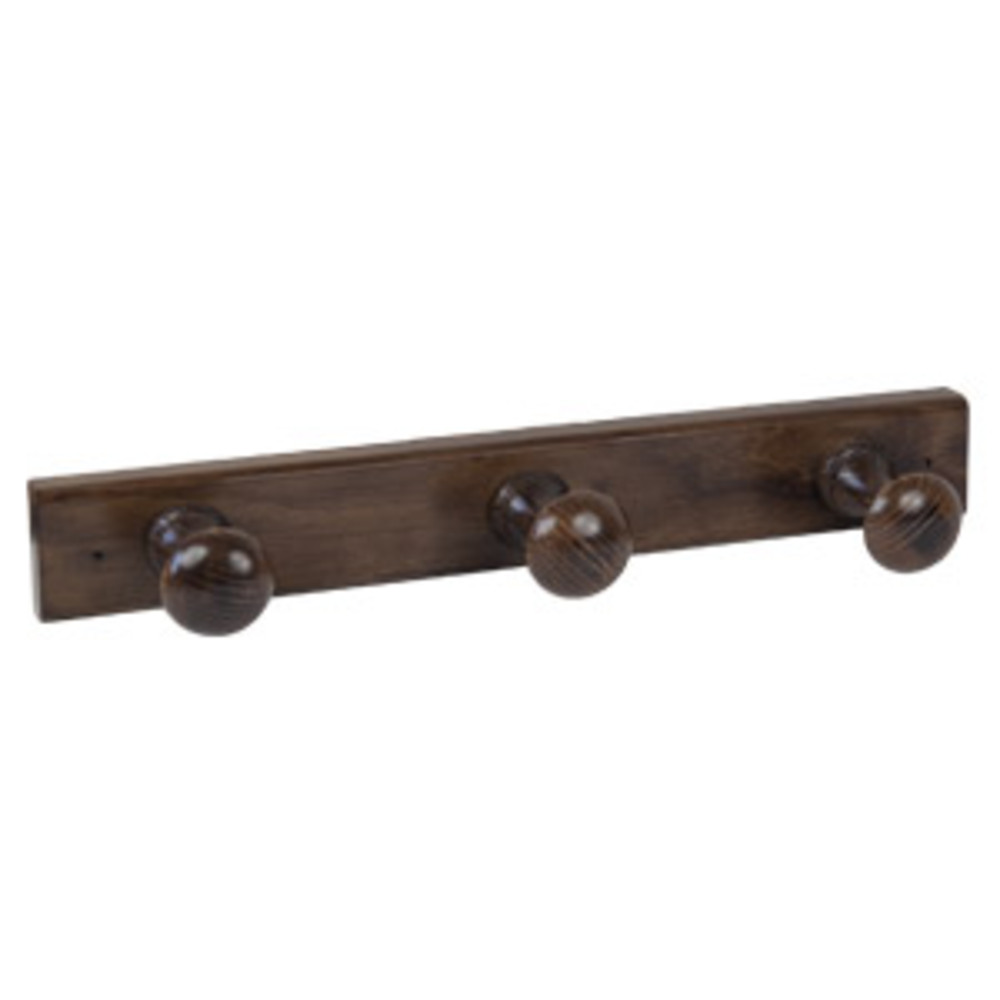 Porte manteau 3 crochets pin laqué noyer lot de 6 piéces - Marron, Bois