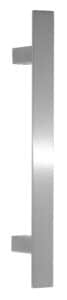 Poignée de tirage – inclinée 60° – Rectangle 40×10 mm – Entraxe=350 – S=55 – A=62 – L=500 mm – INOX 304 Laqué RAL 9005 Noir Mat – Acier inoxydable