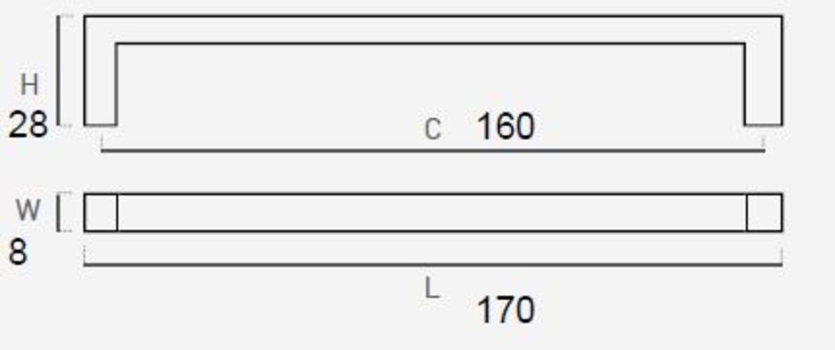 Poignée de meuble zamac entraxe 160 mm chrome lot de 12 piéces - Gris / argent, Zamak – Image 2