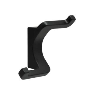Patère en zamac, finition noir mat, fixation a visser, h 95mm – Zamak