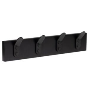 Porte manteau 4 crochets bois noirs lot de 3 piéces
