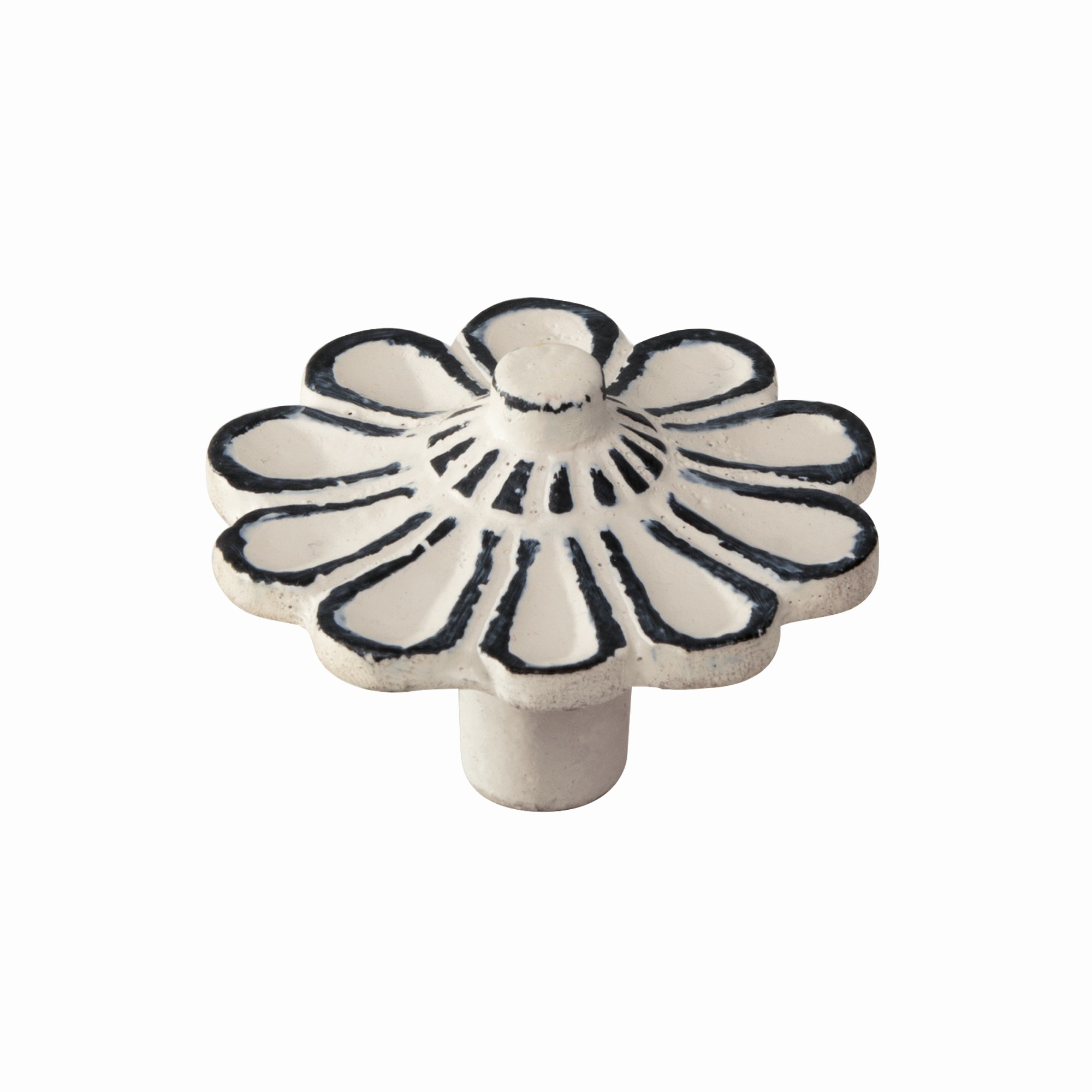 Bouton de meuble fer diamètre 47 mm en fer vieilli patiné beige lot de 24 piéces