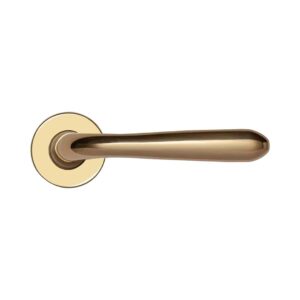 Poignée de porte intérieure (couple) en zamac finition HR laiton brillant – Jaune / doré, Zamak