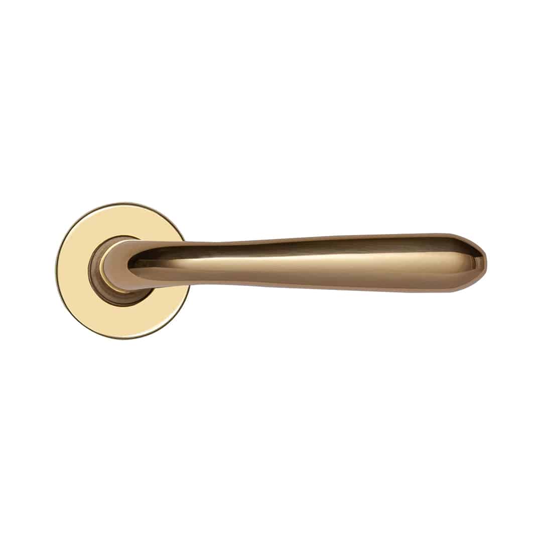 Poignée de porte intérieure (couple) en zamac finition HR laiton brillant - Jaune / doré, Zamak