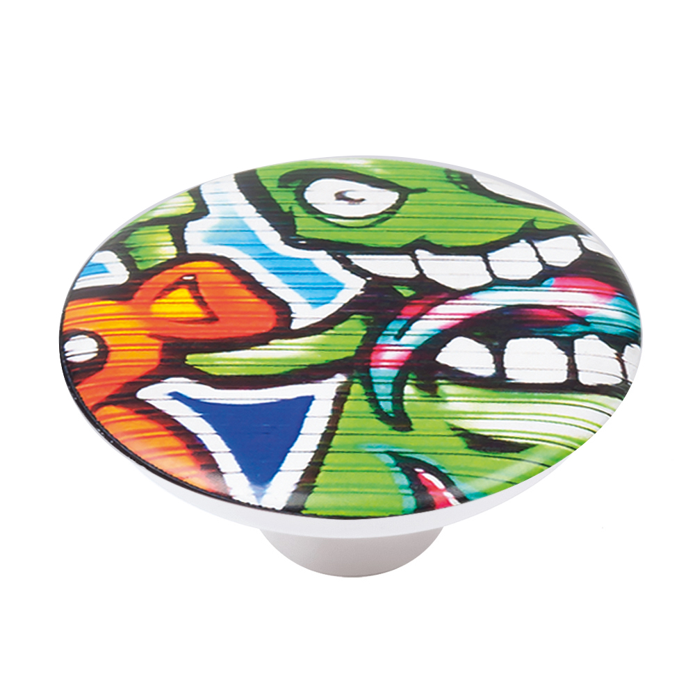 Bouton de meuble abs diamètre 50 mm sérigrafié graffiti 2 lot de 36 piéces - Multicouleur