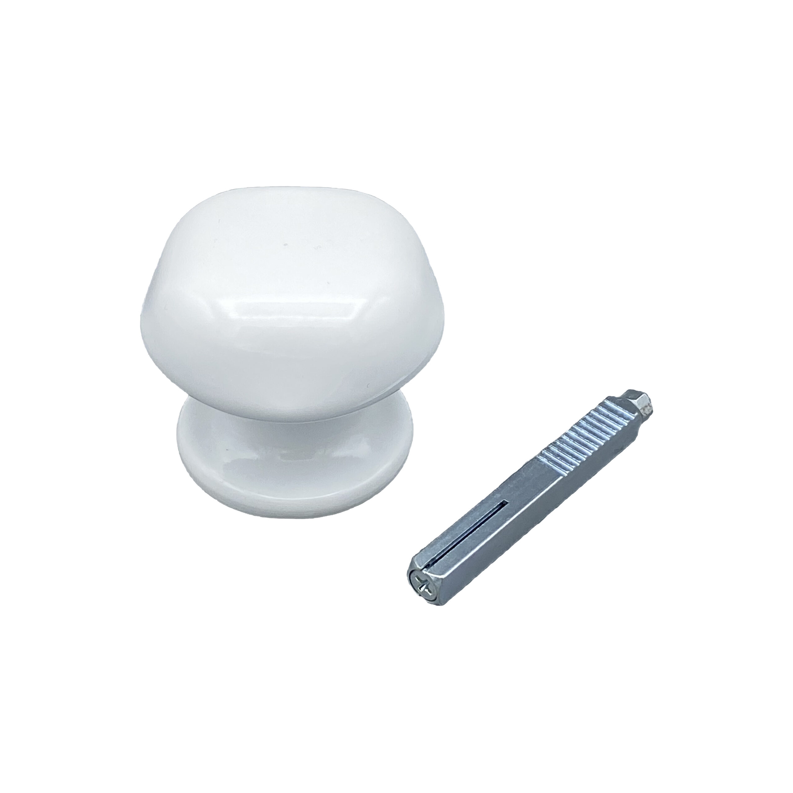 Bouton De Porte Ø60 mm en Aluminium BLANC RAL 9010.