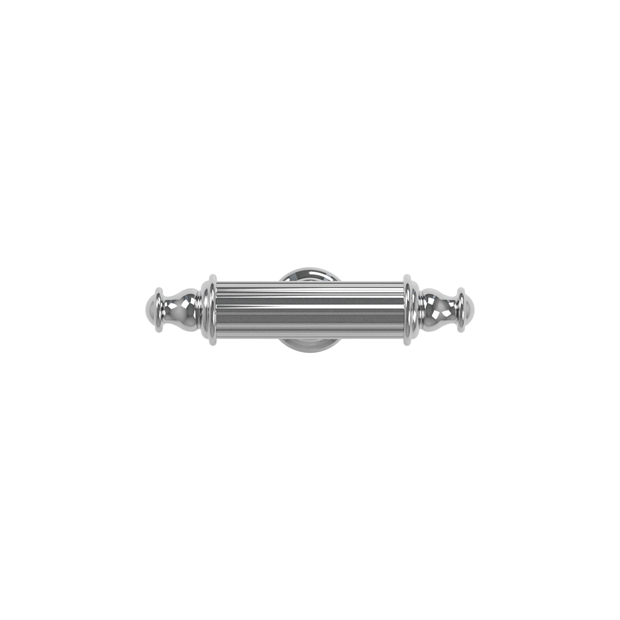 Bouton pour meuble en zamac longueur 78 mm Polish chrome - Gris / argent, Zamak - Image 2