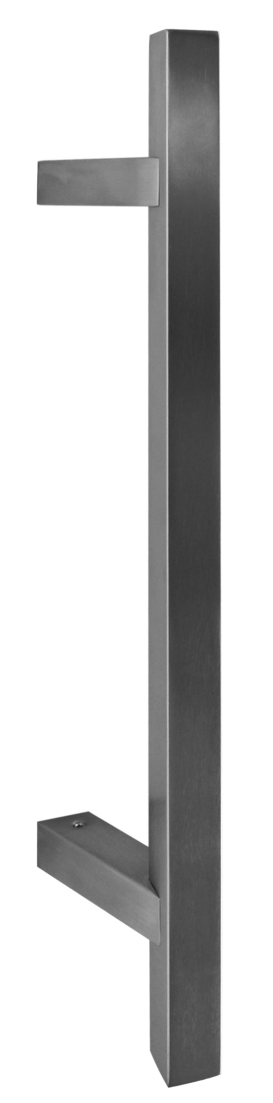 Poignée de tirage Carrée 25x25 mm - Entraxe=350 - S=85 - A=70 - L=500 mm - incliné 45° - INOX 304 Laqué RAL 9005 Noir Mat - Acier inoxydable