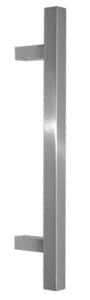 Poignée de tirage Carrée 25×25 mm – Entraxe=350 – S=80 – A=65 – L=500 mm – incliné 60° – INOX 304 poli – Gris / argent, Acier inoxydable