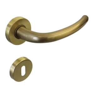 Poignée de porte intérieure (couple) en zamac finition HR, laiton poli – Jaune / doré, Zamak