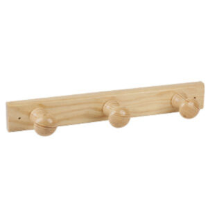 Porte manteau 3 crochets pin laqué naturel lot de 6 piéces – Beige, Bois