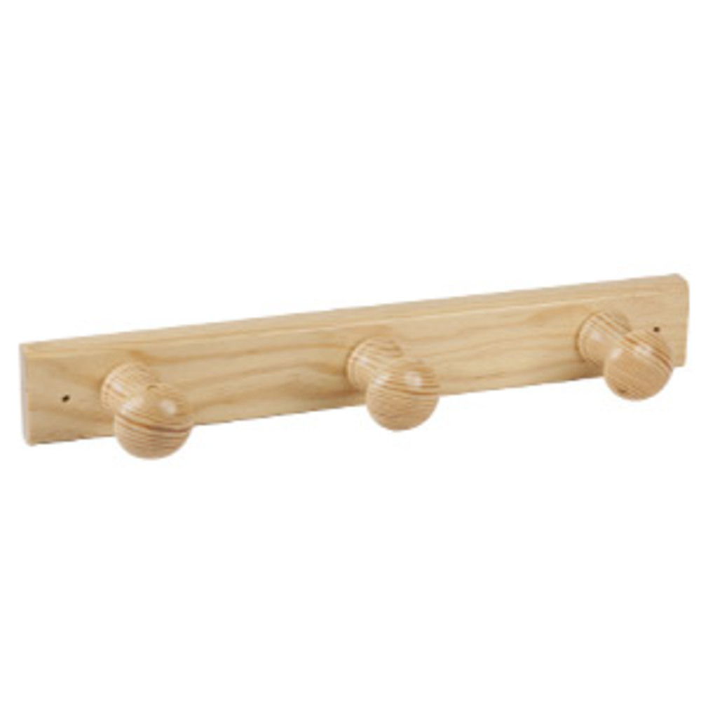 Porte manteau 3 crochets pin laqué naturel lot de 6 piéces - Beige, Bois