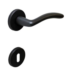 Poignée de porte intérieure (couple) en laiton finition bronze noir satiné mat