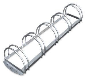 Râtelier vélos à 5 places parallèles, Lot de 24 pièces. – Gris / argent, Acier