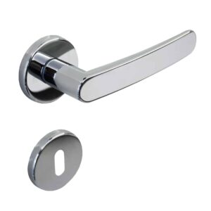 Poignée de porte intérieure (couple) en zamac finition chrome brillant – Gris / argent, Zamak