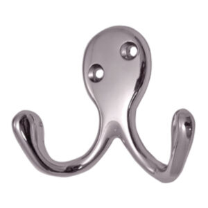 Porte manteau double zamac chrome 68 mm lot de 24 piéces – Gris / argent, Zamak