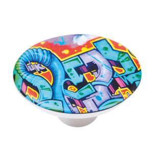 Bouton de meuble abs diamètre 50 mm sérigrafié graffiti 4 lot de 36 piéces – Multicouleur