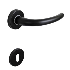 Poignée de porte intérieure (couple) en zamac finition époxy, noir mat. – Zamak
