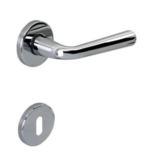 Poignée de porte intérieure (couple) en zamac finition chrome brillant – Gris / argent, Zamak