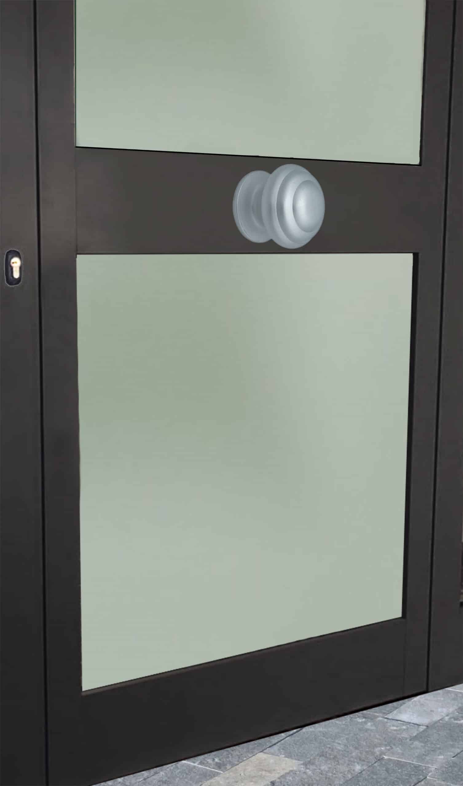 Bouton tirant de porte fixe Ø80 mm en aluminium Gris argent - breveté - Gris / argent – Image 4