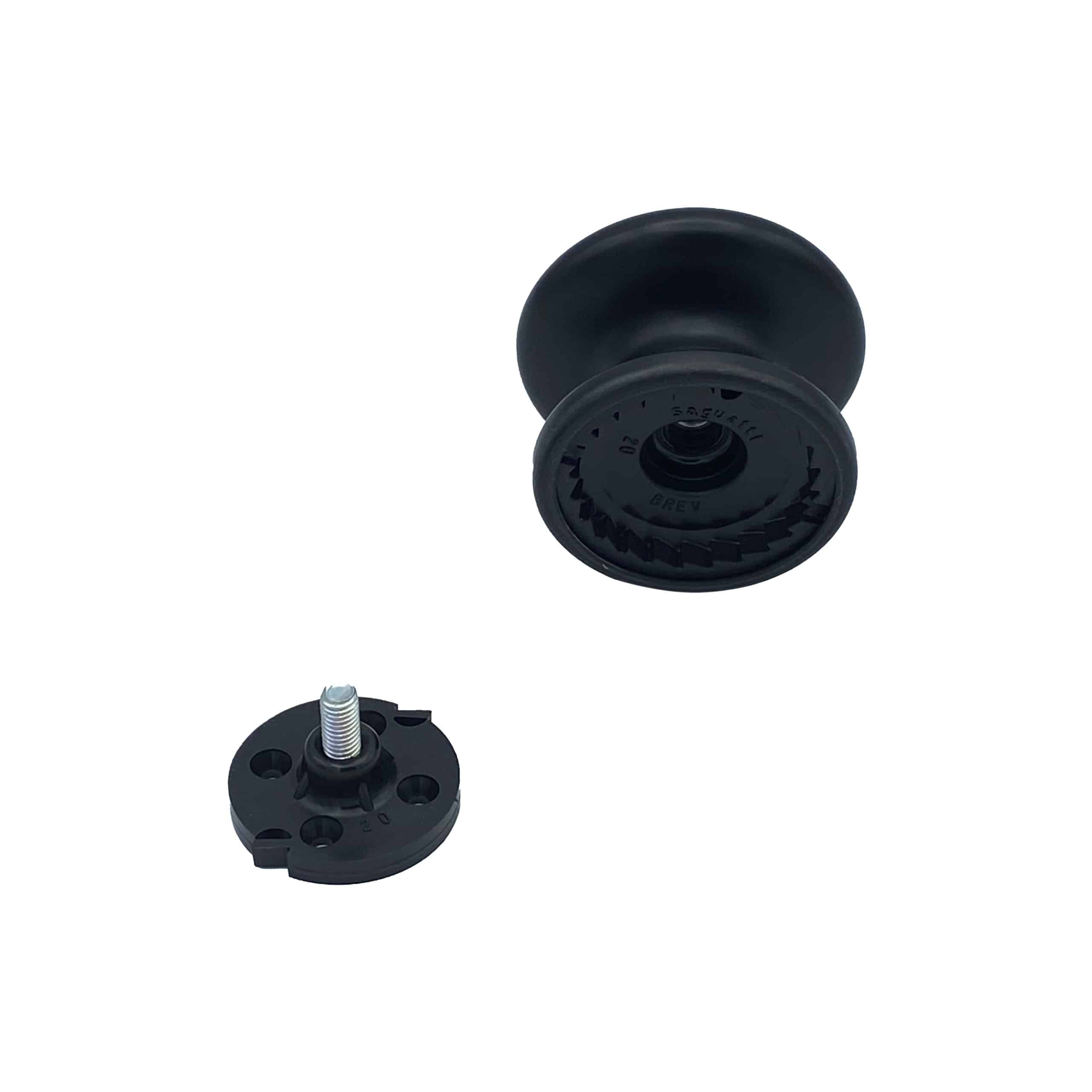 Bouton tirant de porte fixe Ø80 mm en aluminium Noir - breveté - immagine 3
