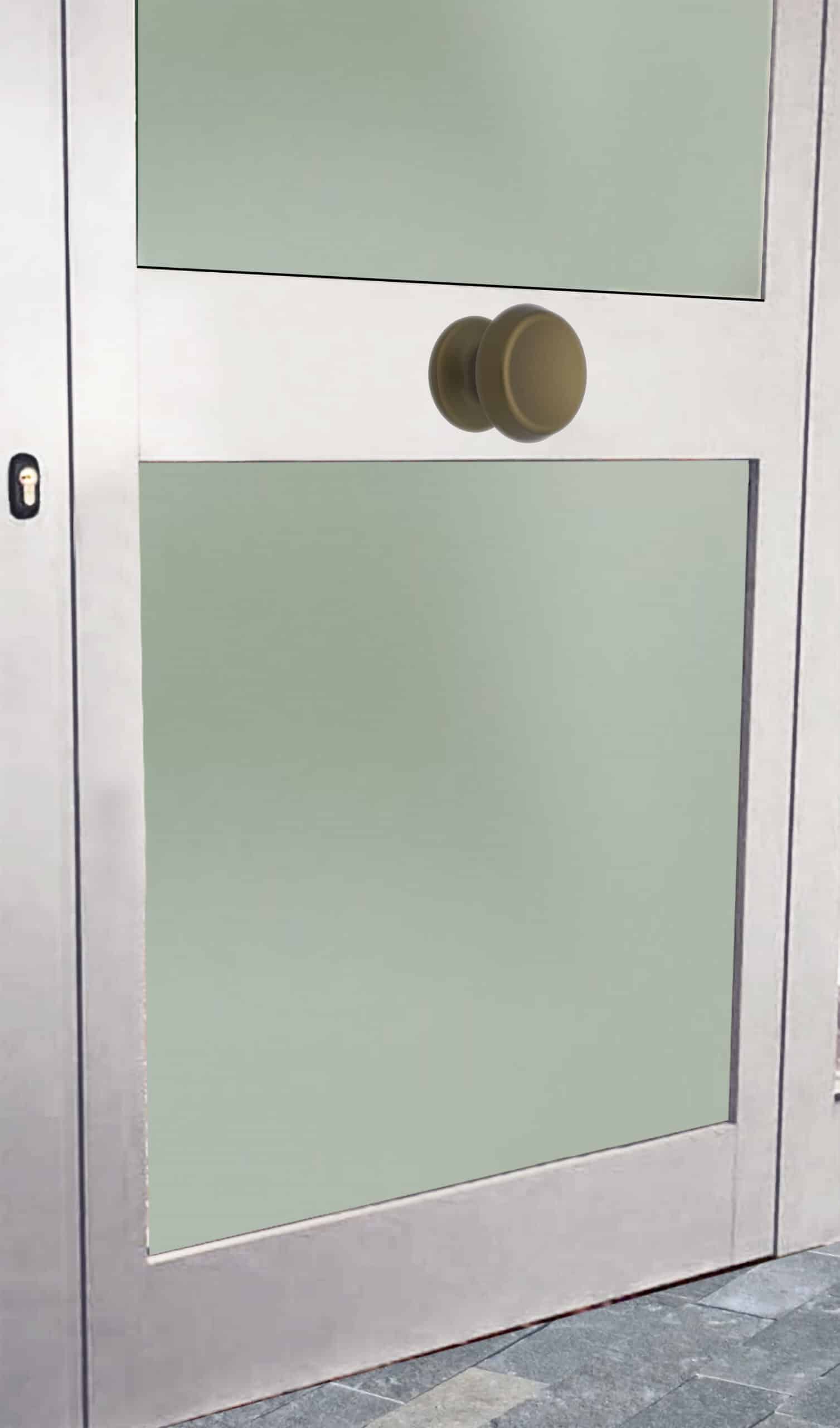 Bouton tirant de porte fixe Ø70 mm en aluminium Bronze satiné - breveté - Orange / cuivré – Image 4