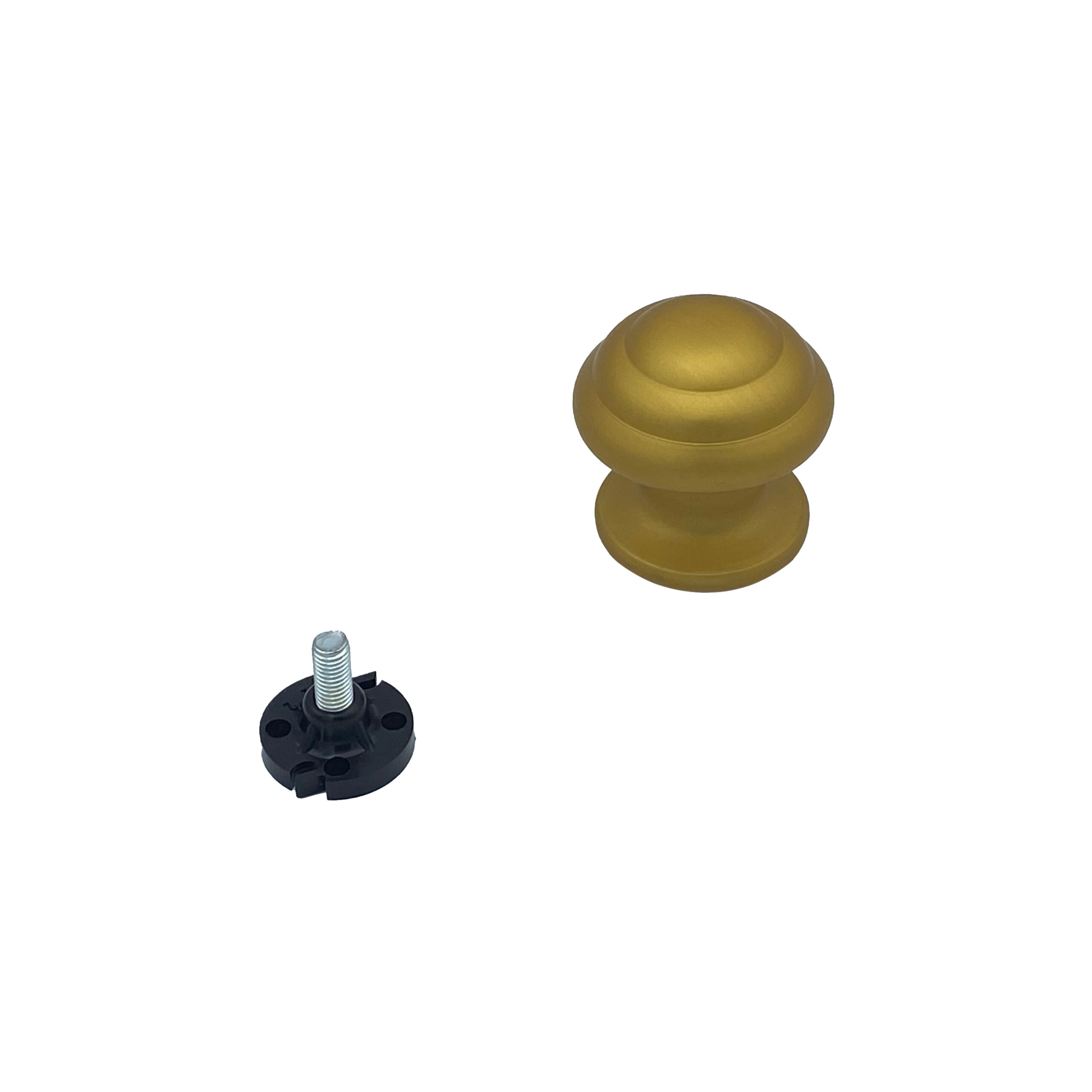 Bouton tirant de porte fixe Ø60 mm en aluminium Or satiné - breveté - lot de 6 Bouton - Jaune / doré – Image 2
