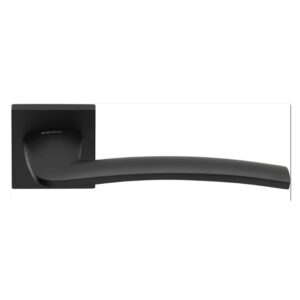 2 Poignée rosace carrée Système de montage ultrarapide Click Clack, noir, Garantie 5 ans, pour porte intérieure sans clé. – Laiton