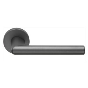 2 Poignée rosace carrée, Système de montage ultrarapide Click Clack , gris anthracite, garantie 5 ans, pour porte intérieure sans clé. – Gris / argent, Zamak