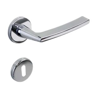 Poignée de porte intérieure (couple) en zamac finition chrome brillant – Gris / argent, Zamak