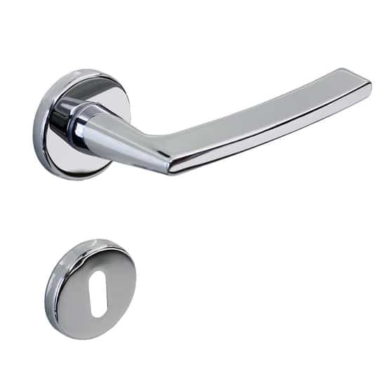 Poignée de porte intérieure (couple) en zamac finition chrome brillant - Gris / argent, Zamak