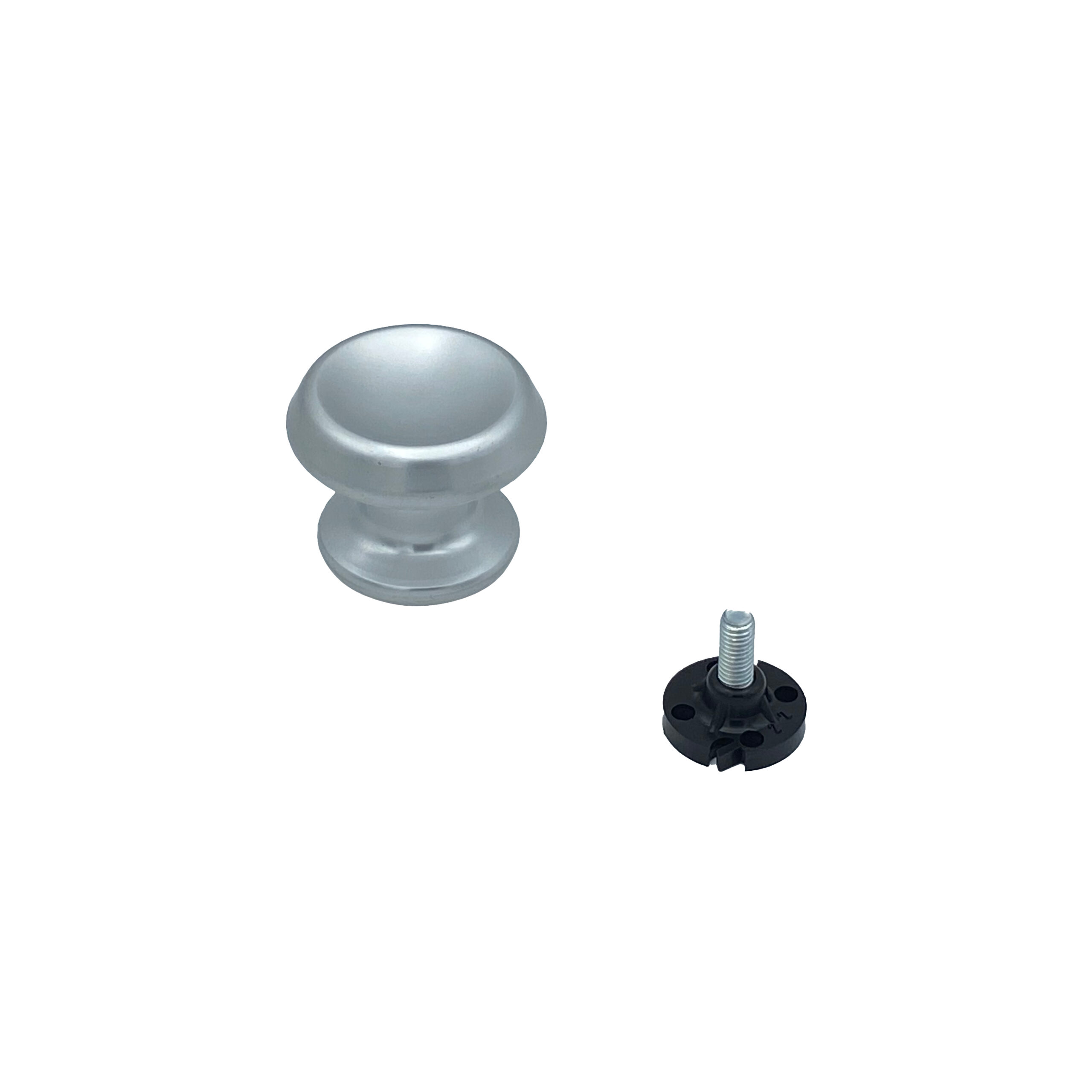 Bouton tirant de porte fixe Ø60 mm en aluminium Argent poli - breveté - Gris / argent – Image 2