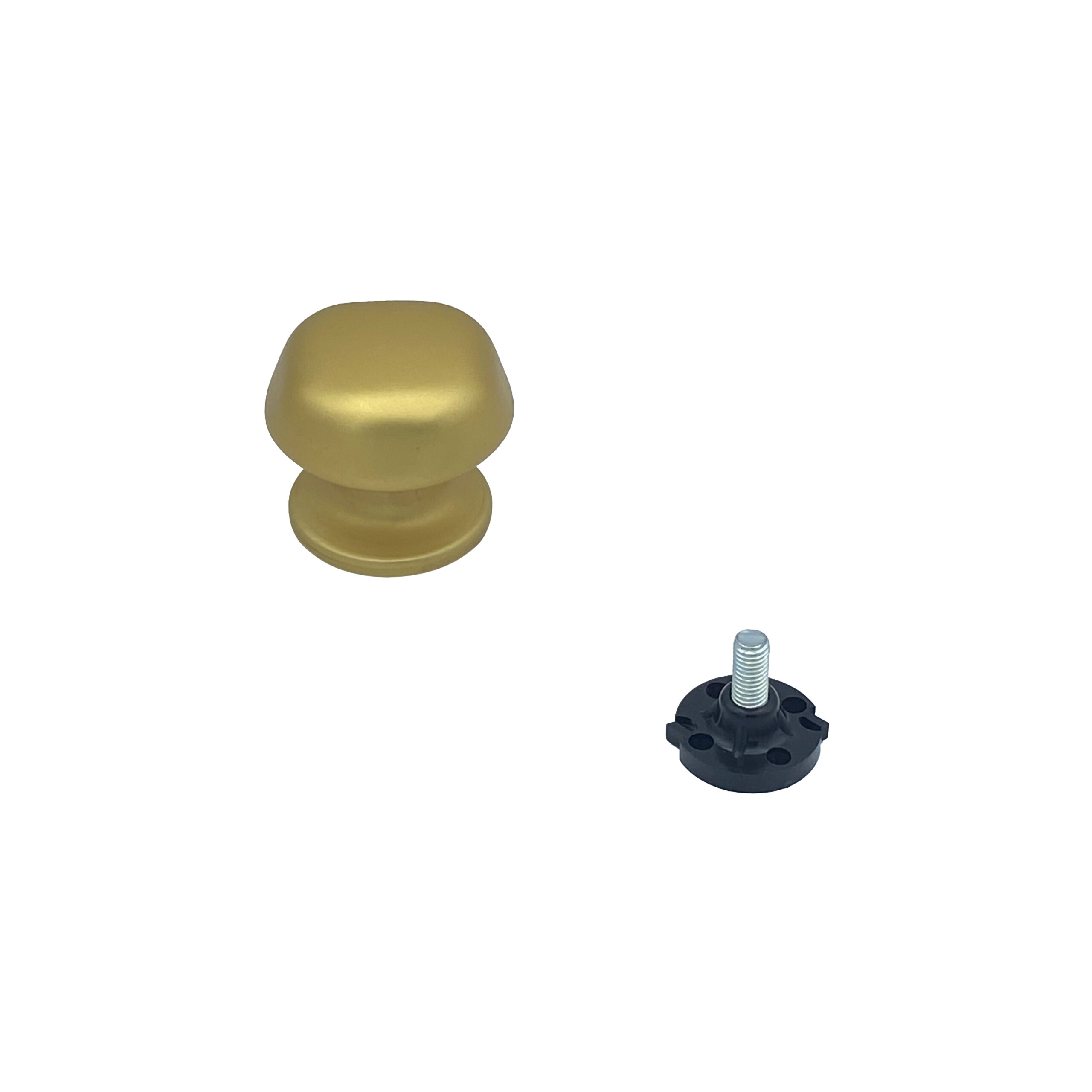 Bouton tirant de porte fixe Ø60 mm en aluminium Or satiné - breveté - lot de 6 Bouton - Jaune / doré - immagine 2