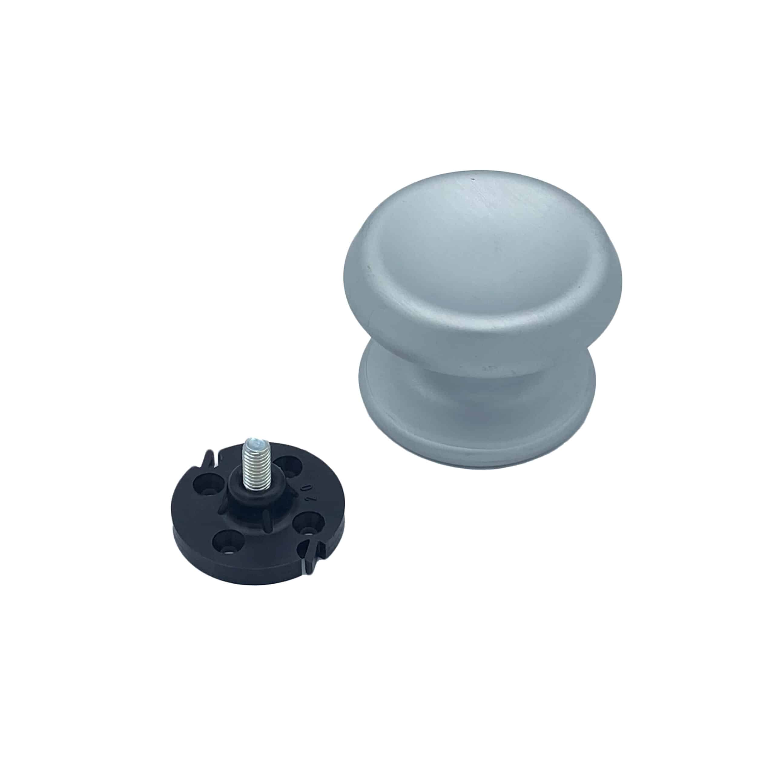 Bouton tirant de porte fixe Ø80 mm en aluminium Gris argent - breveté - Gris / argent - immagine 2