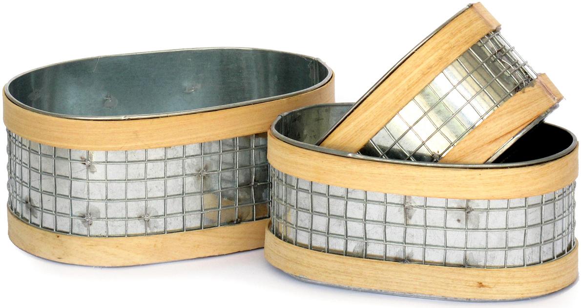 Pots ovales en zinc - Gris / argent, Acier zingué – Image 2
