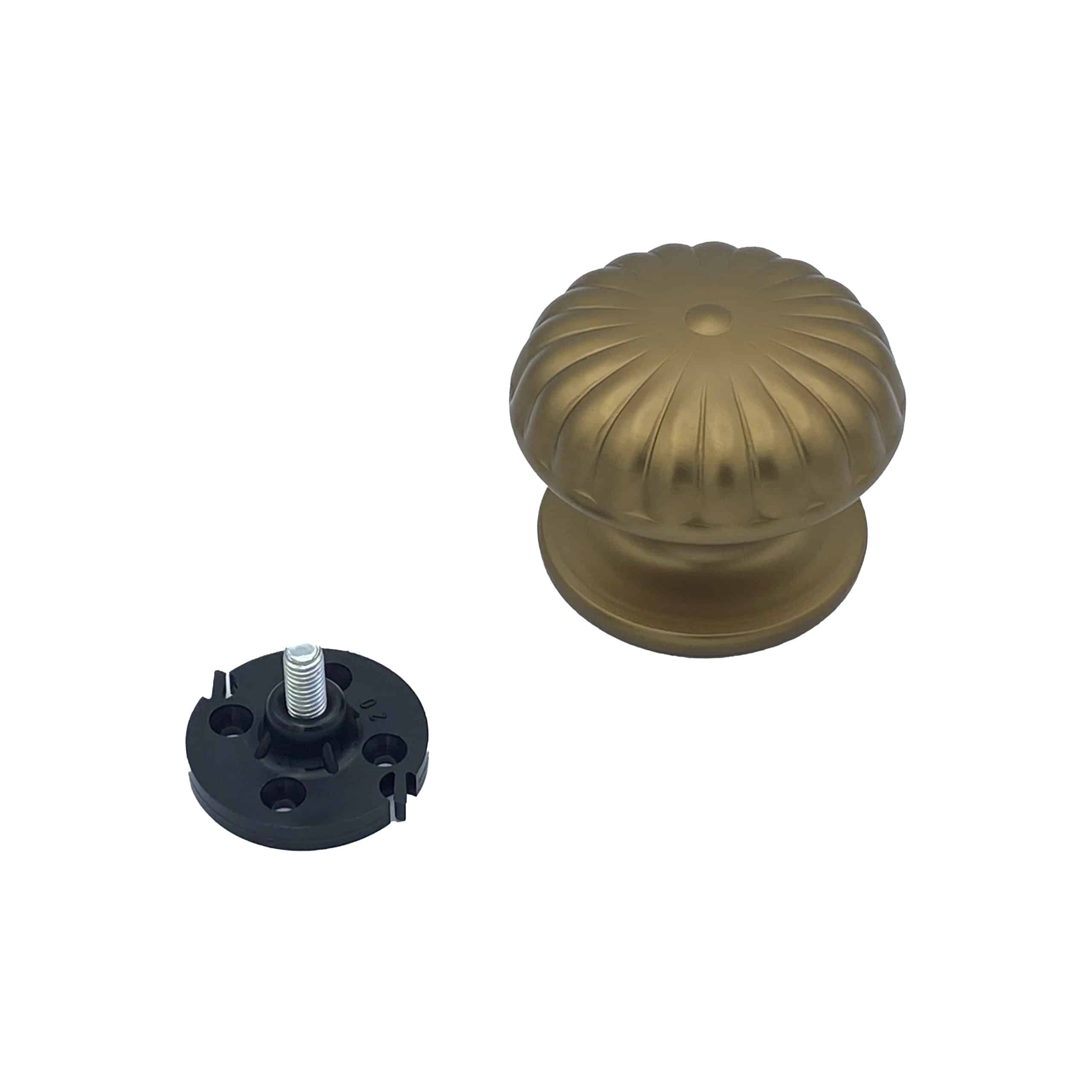 Bouton tirant de porte fixe Ø80 mm en aluminium Bronze satiné - breveté - Orange / cuivré – Image 2