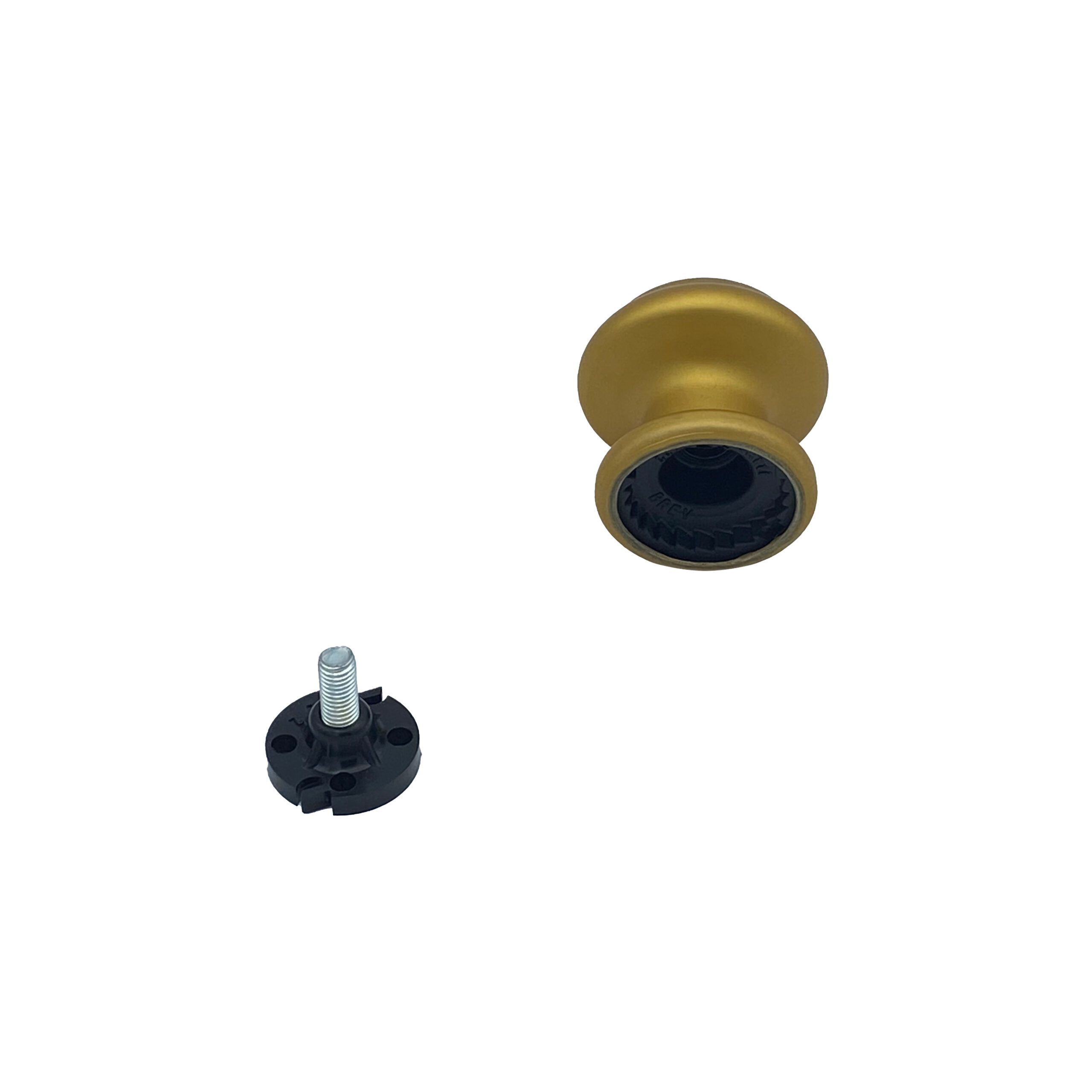 Bouton tirant de porte fixe Ø60 mm en aluminium Or satiné - breveté - lot de 6 Bouton - Jaune / doré – Image 3