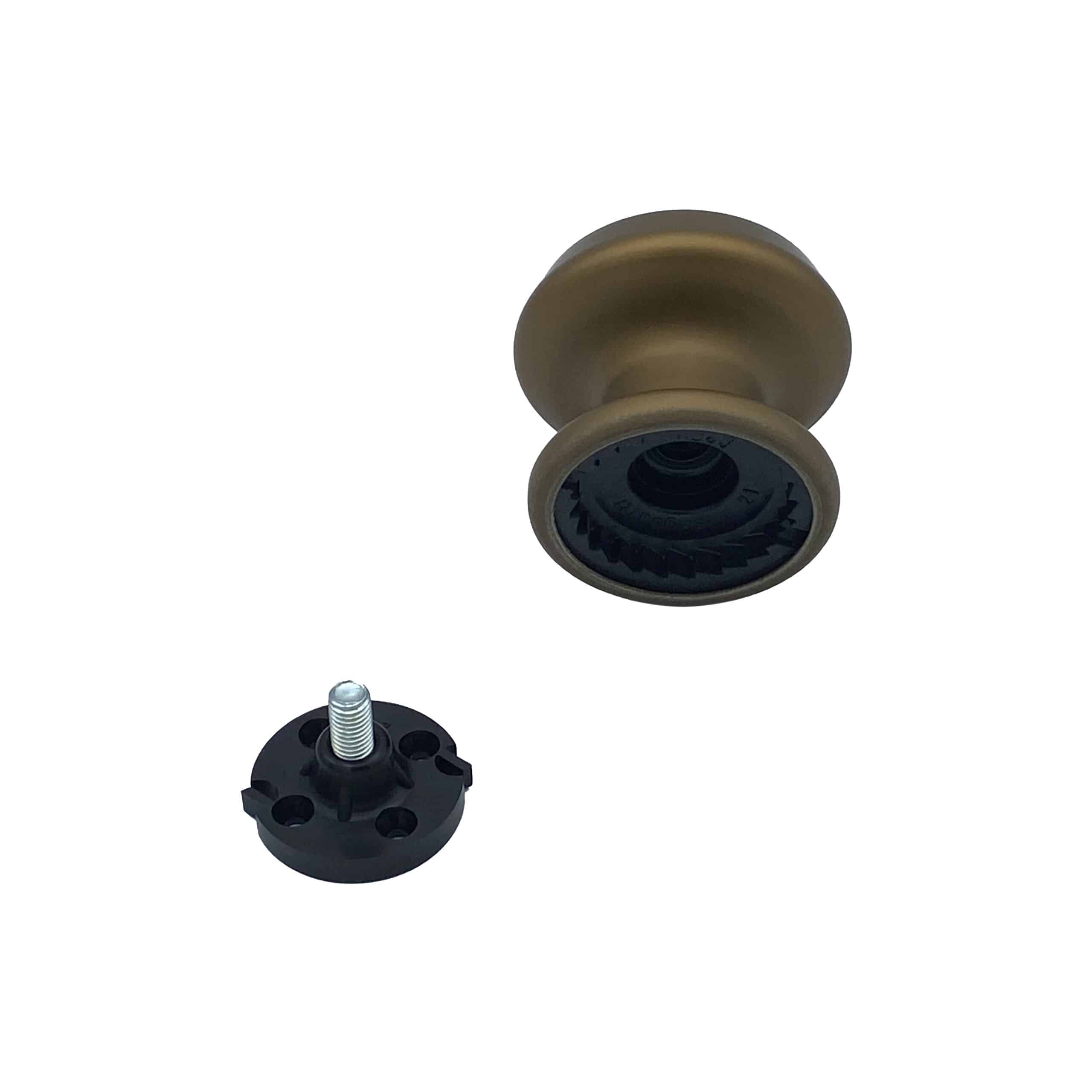 Bouton tirant de porte fixe Ø70 mm en aluminium Bronze satiné - breveté - Orange / cuivré – Image 3