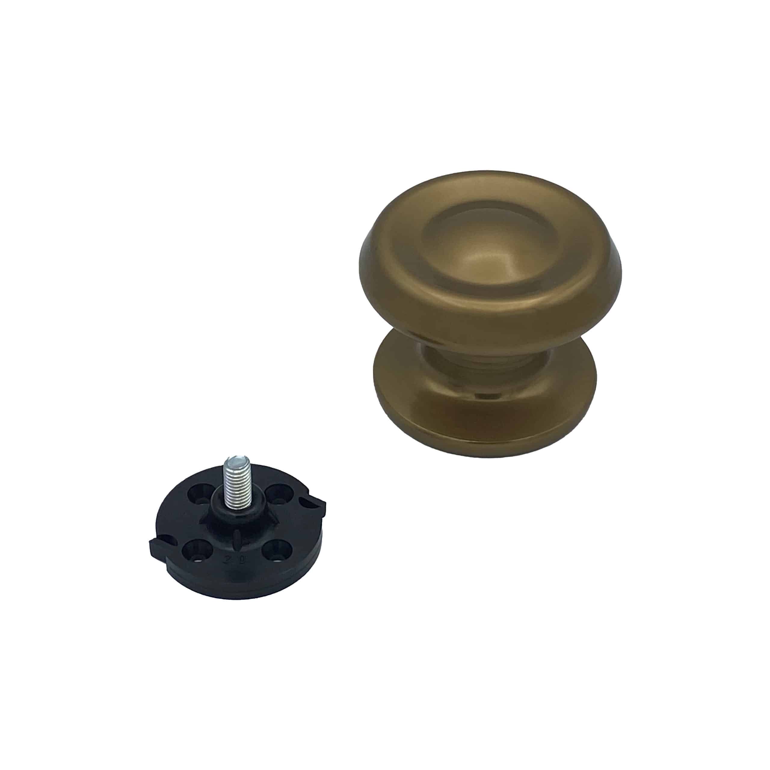 Bouton tirant de porte fixe Ø80 mm en aluminium Bronze poli - breveté - Orange / cuivré – Image 2