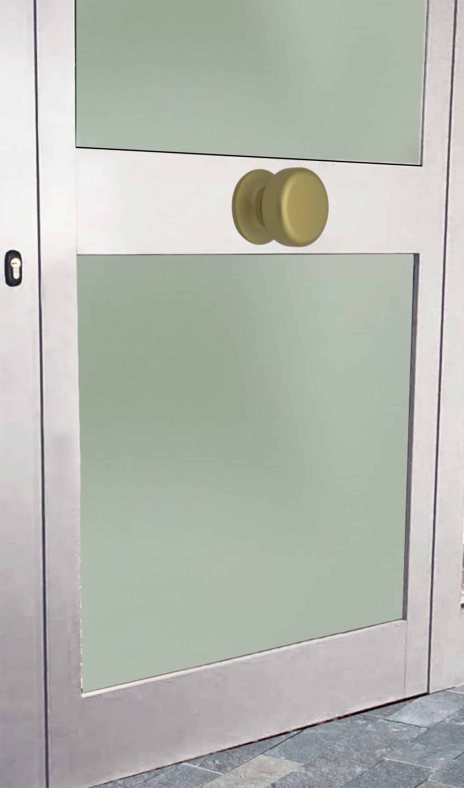 Bouton tirant de porte fixe Ø70 mm en aluminium Or satiné - breveté - lot de 6 Bouton - Jaune / doré - immagine 4