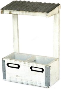 Jardinière double pot en bois – Blanc
