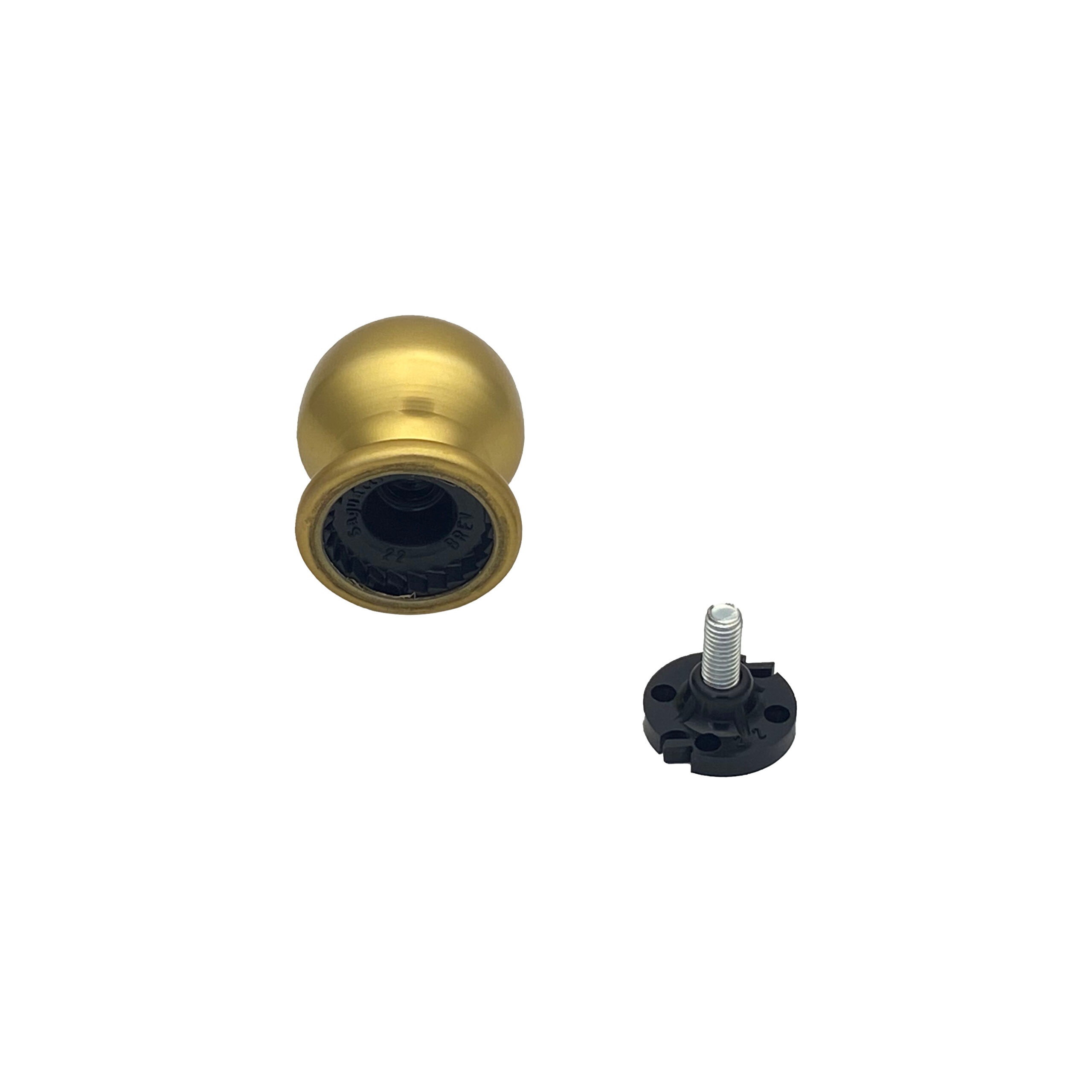 Bouton tirant de porte fixe Ø50 mm en aluminium Or poli - breveté - Jaune / doré – Image 3
