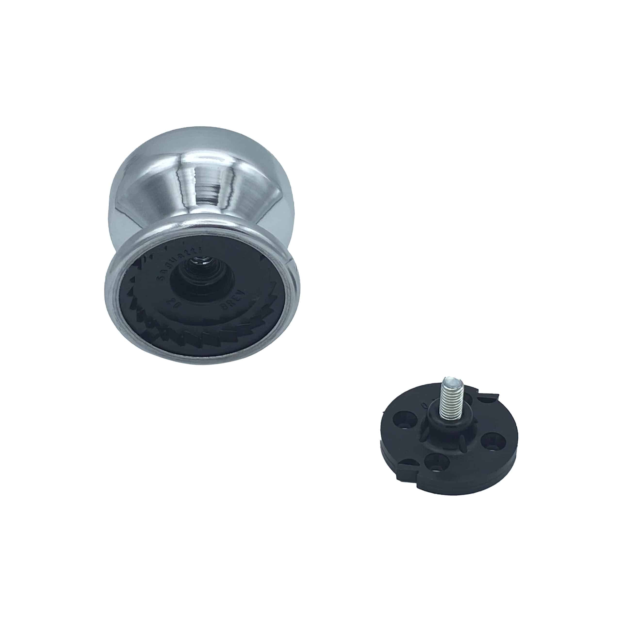 Bouton tirant de porte fixe Ø70 mm en aluminium Argent poli - breveté - lot de 6 Bouton - Gris / argent - immagine 3
